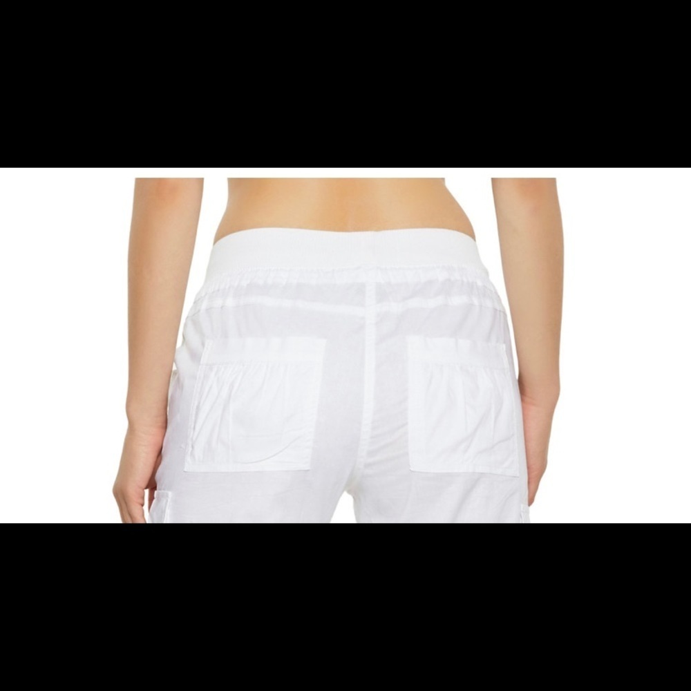 Cropped Pants with elastic waist and drawstring - Picture 4 of 8
